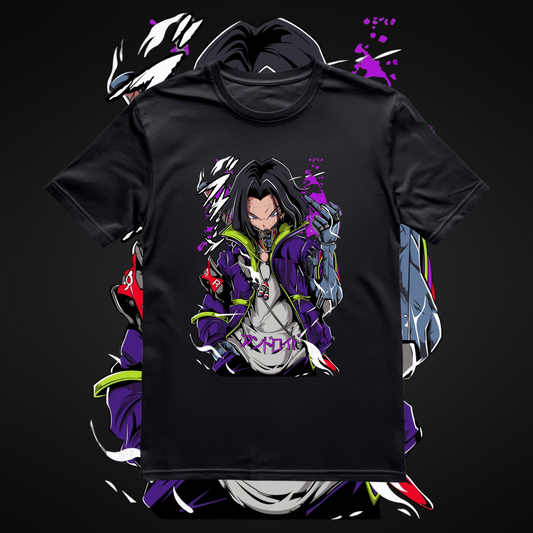 Streetwear Unisex Style Android 17 Graphic T-Shirt, Dragon Ball Z