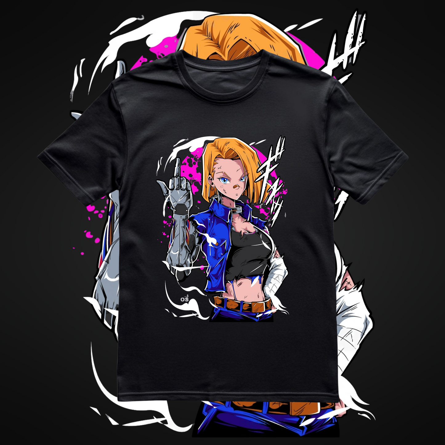 Streetwear Unisex Style Android 18 Graphic T-Shirt, Dragon Ball Z