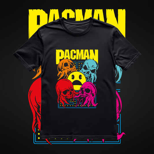 Streetwear Unisex Style Pacman Graphic T-Shirt, Pacman