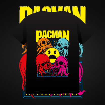 Streetwear Unisex Style Pacman Graphic T-Shirt, Pacman